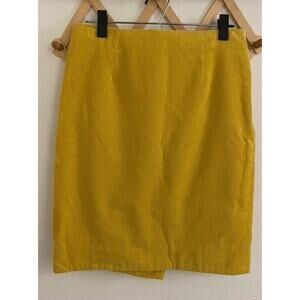 Anthropologie Skirt Women's 4 Maeve Pencil Corduroy Yellow 100% Cotton